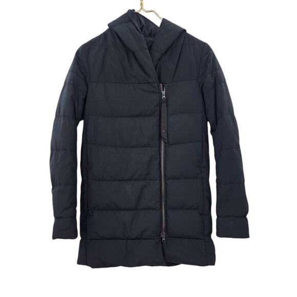 Lululemon Puffy Blanket Jacket Size 4‎ Black Hooded 2 Way Zipper W4D71S - Picture 7 of 14